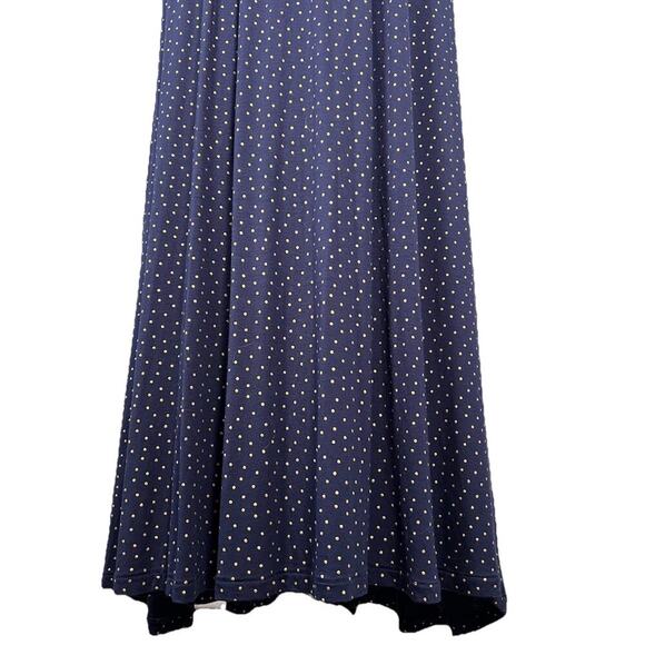 Boden Coraline Jersey Navy Metallic Spot Midi Dress Size 12 US Long Career - Picture 5 of 13